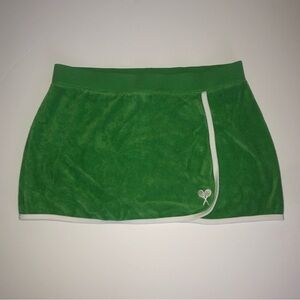 Juicy Couture Green Terry Mini Tennis Skirt